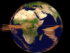 3D visualization of a climate network on a virtual globe by GTX